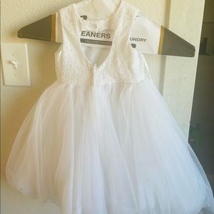 David’s bridal flower girl dress with heart back cutout
